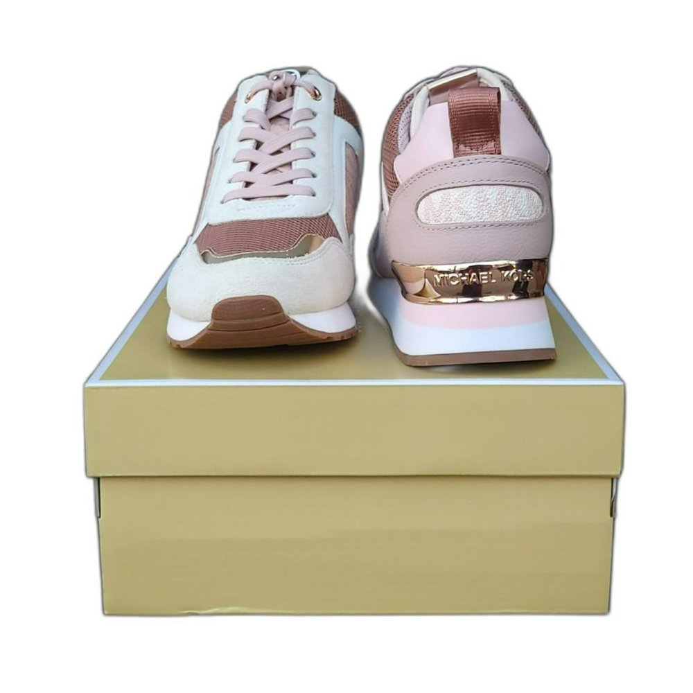 ✨NEW 6.5 Womens shoes Michael Kors Wilma Trainer Sneakers Pink Suede 49TOWIFS1S✨ - Picture 9 of 11